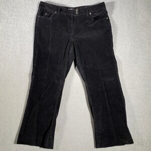 NF New Frontier Black Corduroy Pants Women's Size 14 Wide Leg Flare Casual